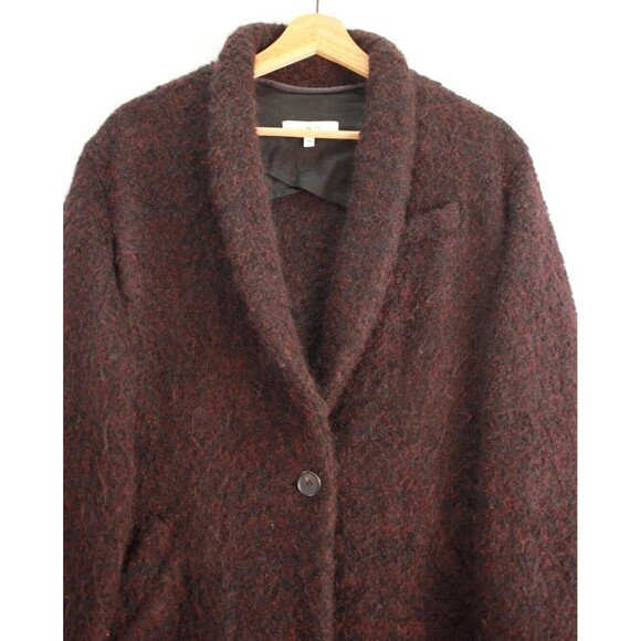 IRO Rafa Oversized Bouclé Wool Coat Burgundy Size US 6 - Picture 5 of 12